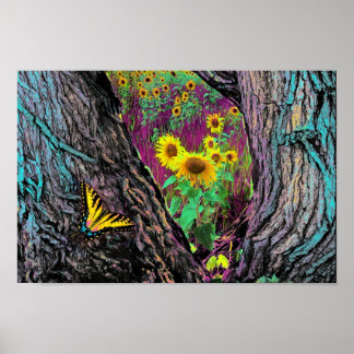 Affiche À Travers Les Arbres