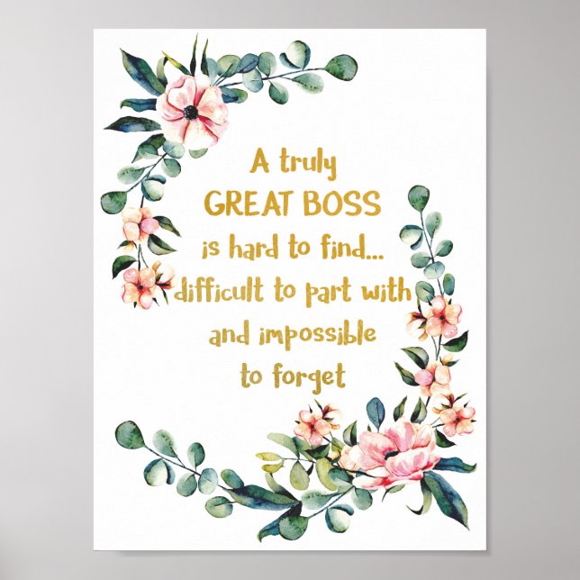 Affiche A truly great boss Appreciation Gift Boss Thank (Devant)