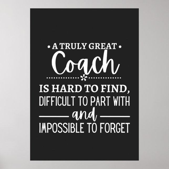 Affiche A Truly Great Coach is hard find (Devant)