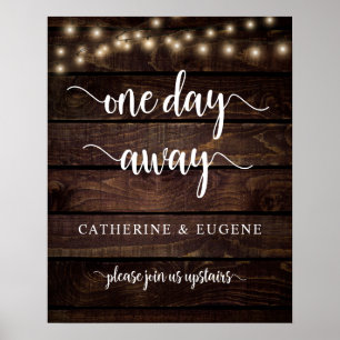 Affiche À un jour du dîner de répétition du mariage, bienv