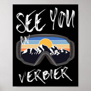 Affiche À Verbier Suisse Randonnée Vacances Ski