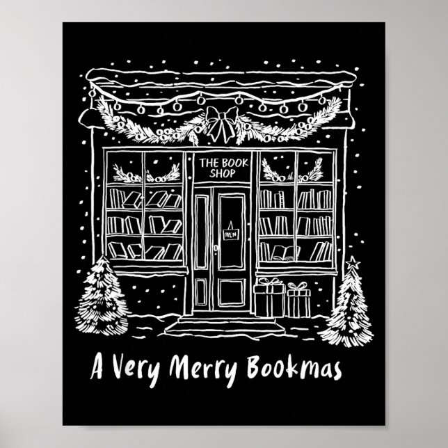 Affiche A Very Merry Bookmas Cozy Christmas Bookstore Holi (Devant)