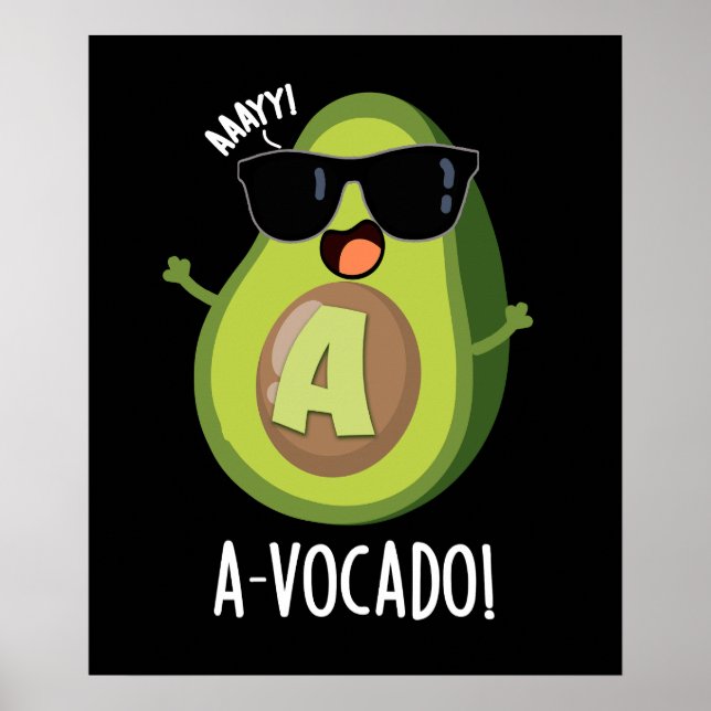 Affiche A vocado Amusant Avocado Pun Dark BG (Devant)