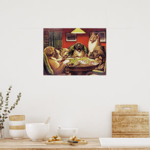 Affiche A Waterloo, Dogs Playing Poker,