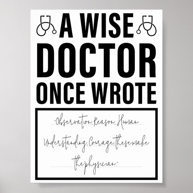 Affiche A Wise Doctor Once Wrote - Funny Doctor Saying (Devant)