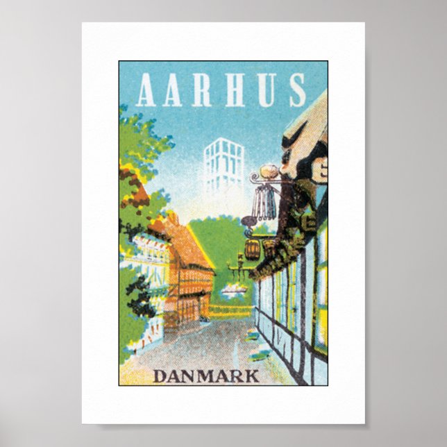 Affiche Aarhus Danmark (blanc) (Devant)