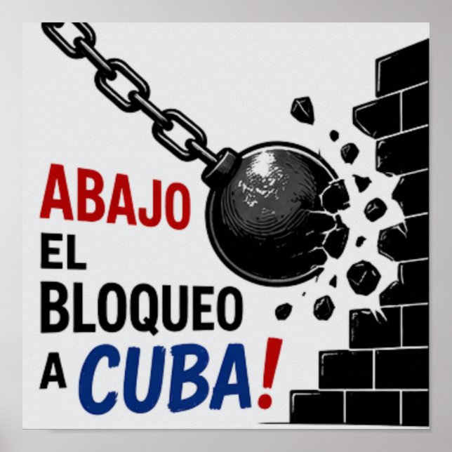 Affiche Abajo El Bloqueo A Cuba (Devant)