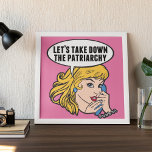 Affiche Abandonnons le rose féministe du patriarcat<br><div class="desc">Supprimons le don du patriarcat. Une jolie affiche du féminisme pop art rétro en rose cool pour une femme forte et pro-choix qui vote pour le leadership féminin dans notre pays. Défendez les droits des femmes et l'autonomisation des femmes avec ce dessin humoristique politique génial qui présente une jolie dirigeante...</div>