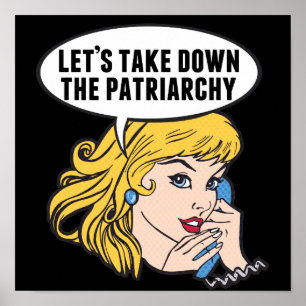 Affiche Abattons le Patriarcat Féminisme Rétro Mignon