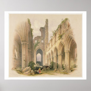 Affiche Abbaye de Kirkstall, la nef et la chorale, de "The