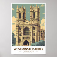 Abbaye de Westminster Angleterre Travel Art Vintag