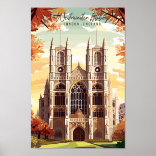 Affiche Abbaye de Westminster Londres Angleterre voyage vi