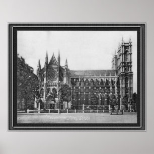 Affiche Abbaye de Westminster noir et blanc