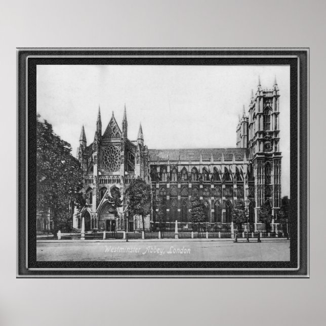 Affiche Abbaye de Westminster noir et blanc (Devant)