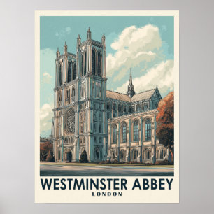 Affiche Abbaye de Westminster Vintage voyage de Londres