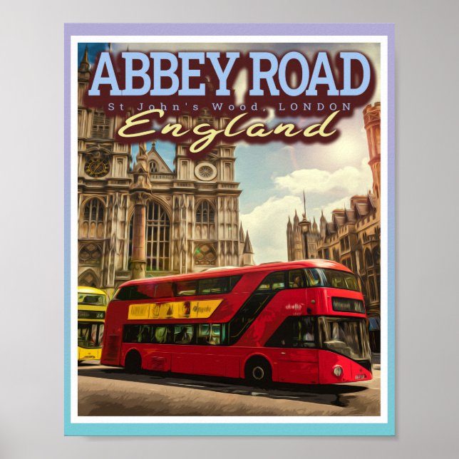 AFFICHE ABBEY ROAD LONDON - ROUTE ICONIQUE DE L'ANGLETERRE (Devant)
