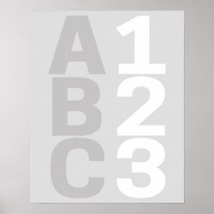 Affiche ABC 123 Numéros alphabétiques de l'affiche