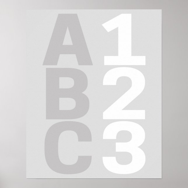 Affiche ABC 123 Numéros alphabétiques de l'affiche (Devant)