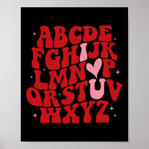 Affiche Abc Alphabet I Love You English Enseignant Valenti