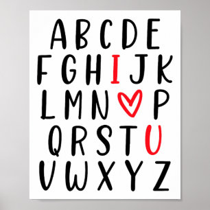 Affiche Abc Alphabet I Love You English Enseignant Valenti