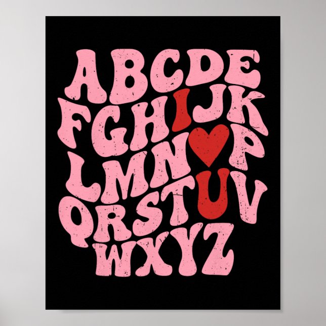 Affiche Abc Alphabet Je T'Aime Professeur D'Anglais Saint- (Devant)