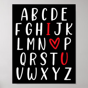 Affiche Abc Alphabet Je T'Aime Professeur D'Anglais Saint-