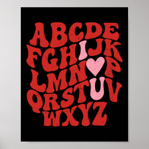 Affiche Abc Alphabet Je T'Aime Professeur D'Anglais Saint-