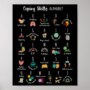 Affiche Abc Compétences d'adaptation Alphabet Autosoins Sa