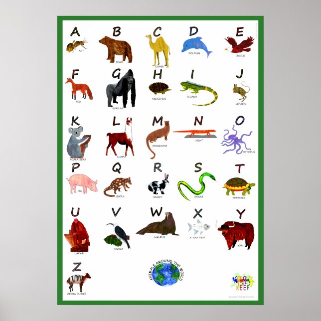 AFFICHE ABC DES ANIMAUX AUTOUR DU MONDE (Devant)