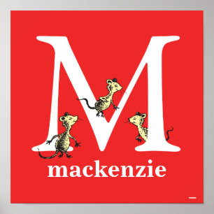 Affiche ABC du Dr Seuss : Lettre M - Blanc   Ajouter Votre