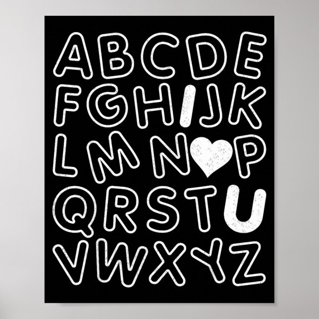 Affiche Abc I Love You Alphabet Teachers Day Valentines Da (Devant)
