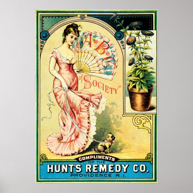 Affiche ABC OF SOCIETY Hunt's Remedy Victorian Medicine (Devant)