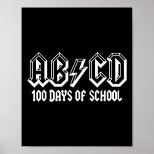 Affiche Abcd 100e jour d'école enseignants enfants enfant 