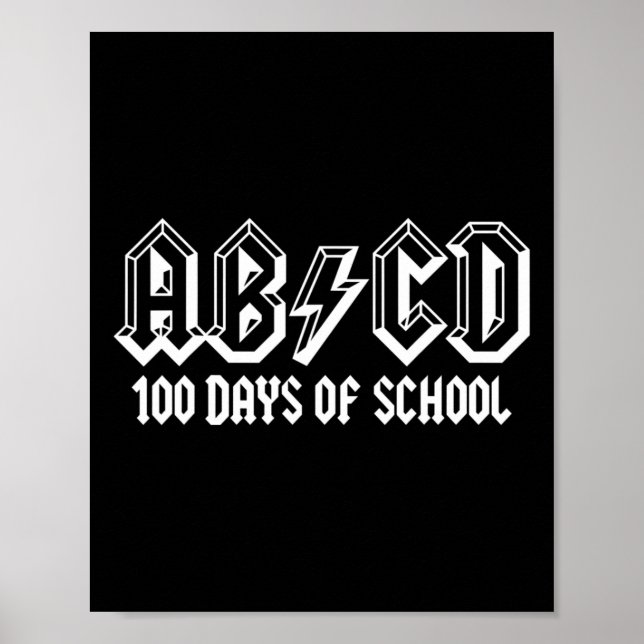 Affiche Abcd 100e jour d'école enseignants enfants enfant  (Devant)