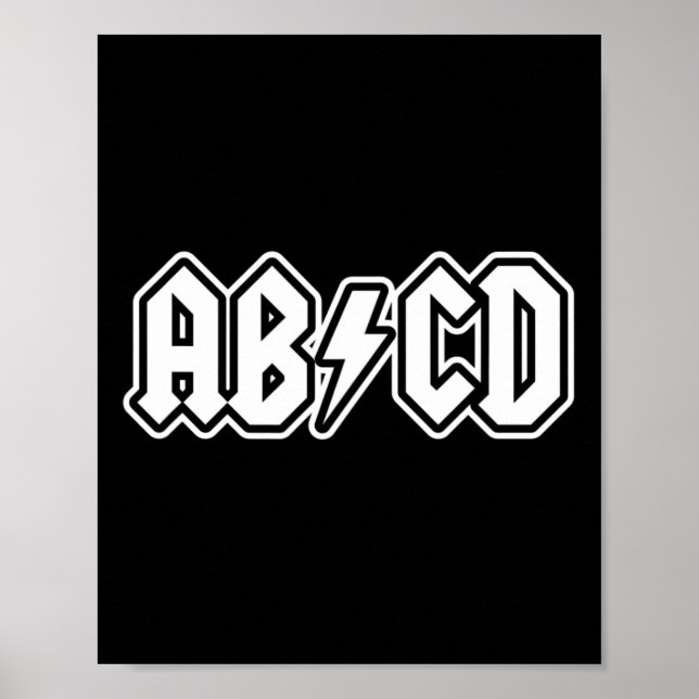Affiche Abcd Amusement Retour À L'école Enseignant Élève  (Devant)