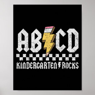 Affiche Abcd Kindergarten Rocks Pencil Lightning Enseignan