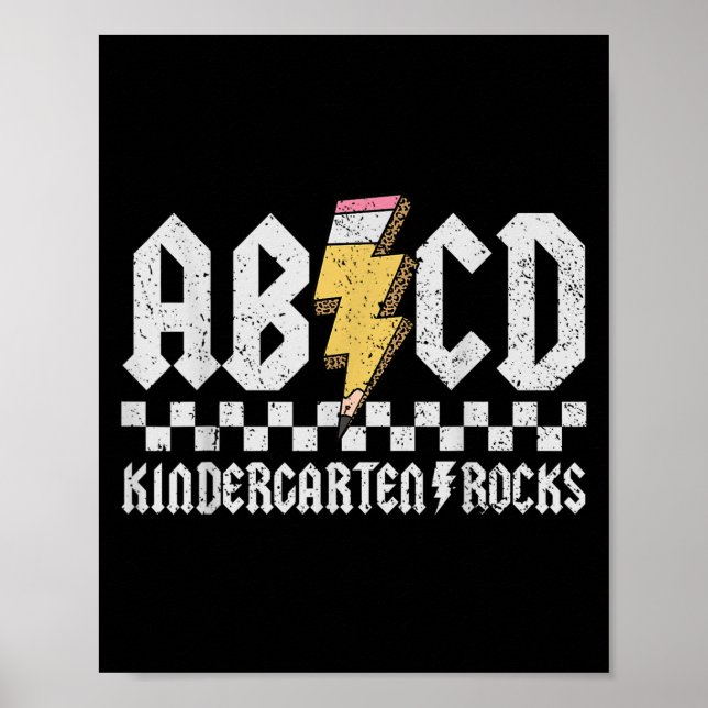 Affiche Abcd Kindergarten Rocks Pencil Lightning Enseignan (Devant)