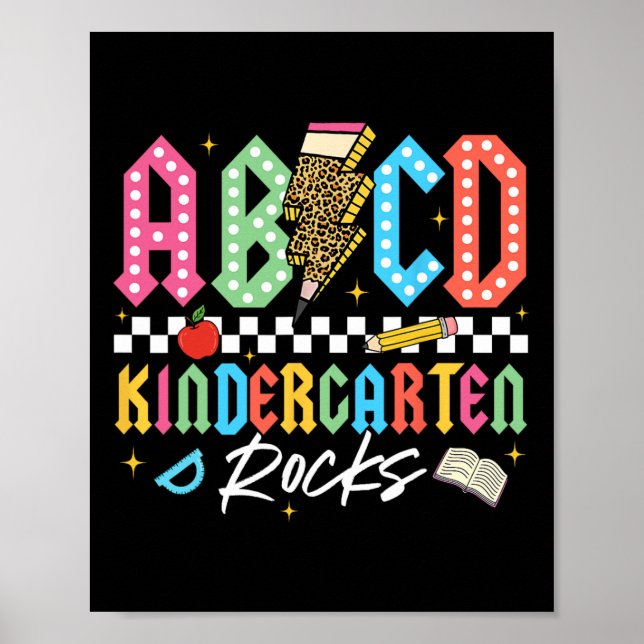 Affiche Abcd Maternelle Rocks Crayon Foudre Enseignants  (Devant)