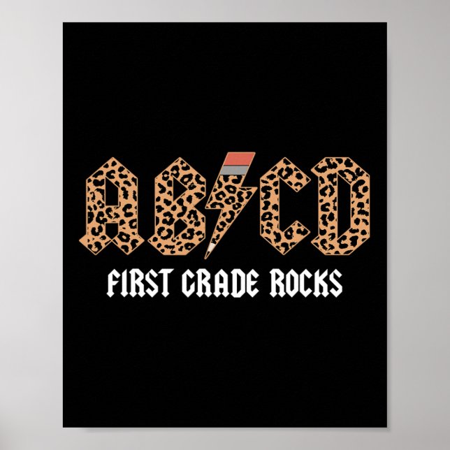 Affiche Abcd Rocks Première Année Retour À L'École Leopard (Devant)