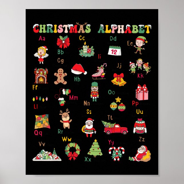 Affiche Abcs Learning Kindergarten Teacher Christmas Light (Devant)