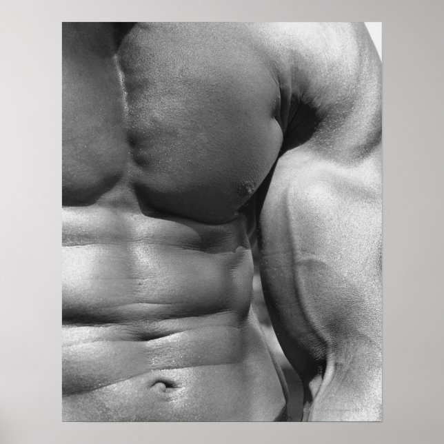 Affiche Abdomen et biceps définis (Devant)