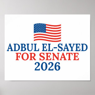 Affiche Abdul El-Sayed au Sénat Michigan Élection 2026