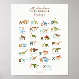 Affiche Abecedario Dinosaurios (Español)