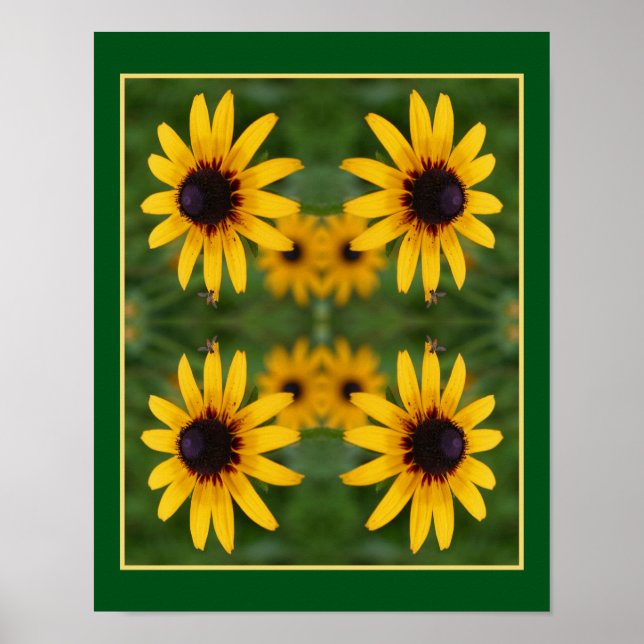 Affiche Abee Sur Black Eyed Susan Flower Abstrait (Devant)