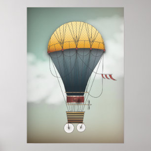 Affiche Abeelle de l'Aéronef de ballon à air chaud   Steam