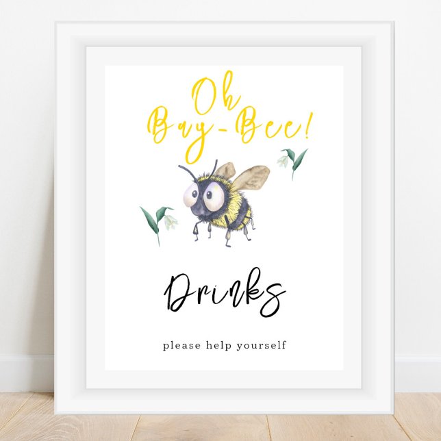 Affiche Abeille à l'aquarelle - Boissons (Créateur téléchargé)