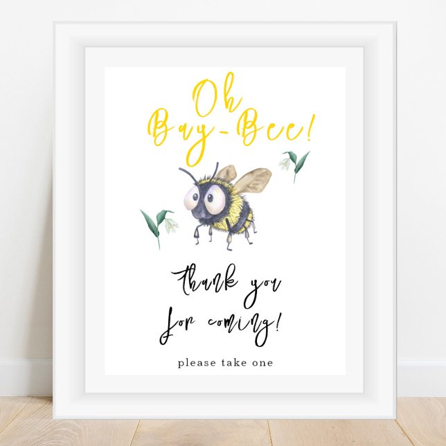 Affiche Abeille à l'aquarelle - Merci d'être venu (Créateur téléchargé)