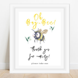 Affiche Abeille à l'aquarelle - Merci d'être venu