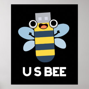 Affiche Abeille américaine drôle clé USB jeu de mots techn