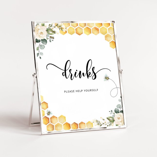 Affiche Abeille aquarelle Boissons vous aider (Créateur téléchargé)